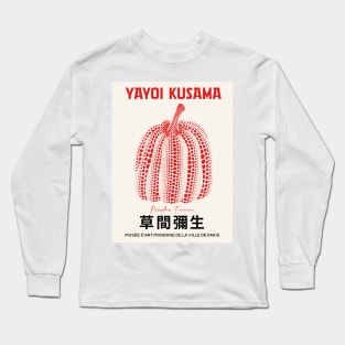 Yayoi Kusama Reworked Red Pumpkin Design Long Sleeve T-Shirt